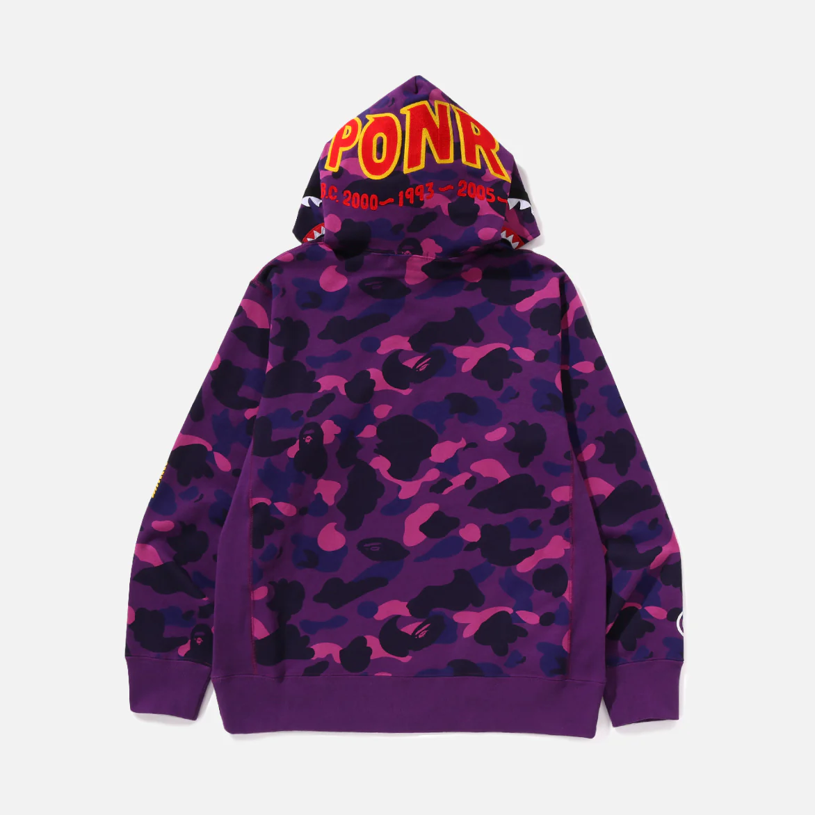COLOR CAMO 2ND SHARK PULLOVER HOODIE - PURPLE - Image 3