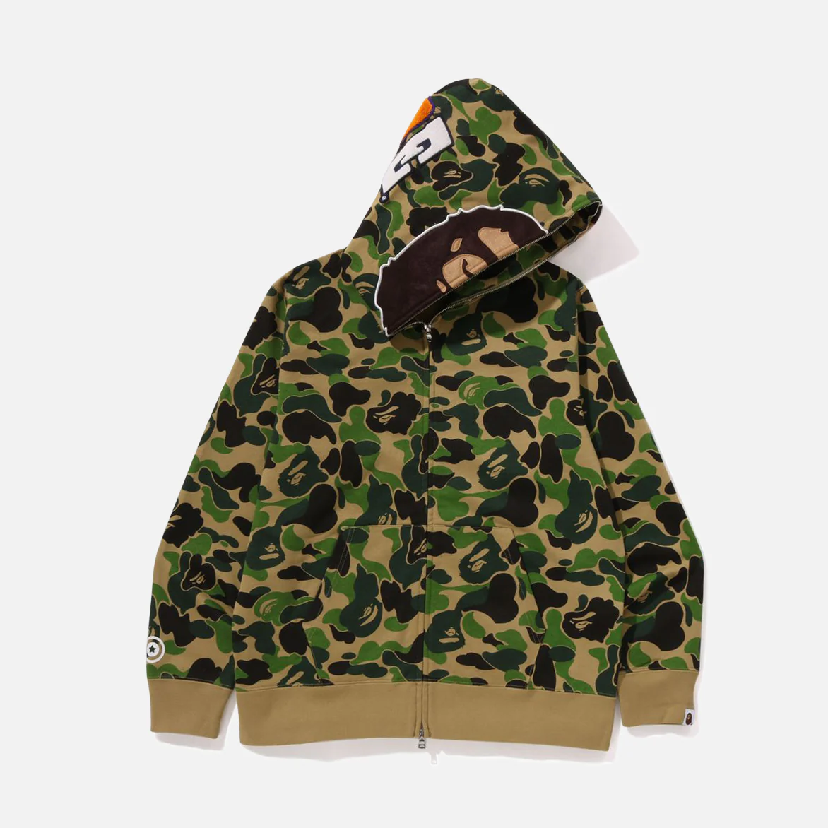 ABC CAMO 2ND APE FULL ZIP HOODIE - GREEN - Image 2