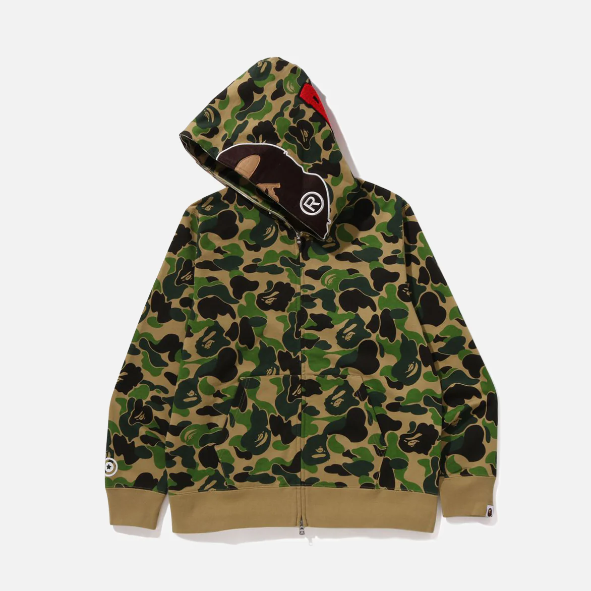 ABC CAMO 2ND APE FULL ZIP HOODIE - GREEN - Image 3