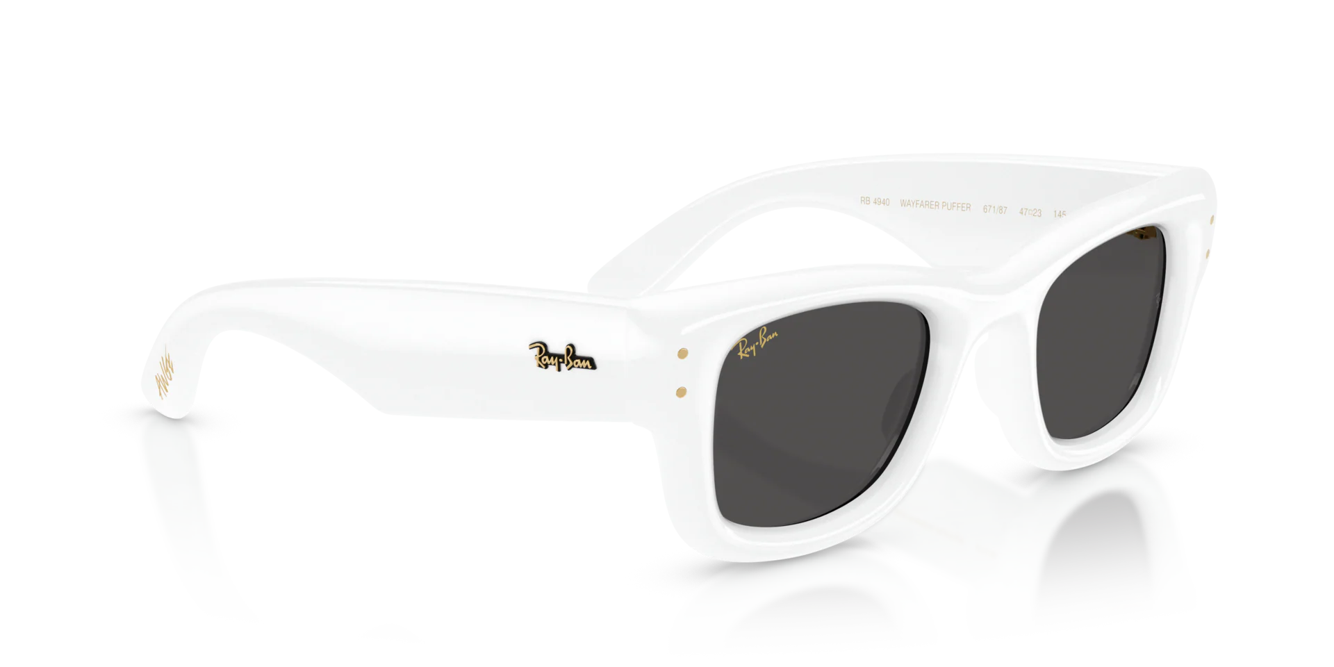 A$AP ROCKY X RAY-BAN WAYFARER PUFFER - POLISHED WHITE - Image 3