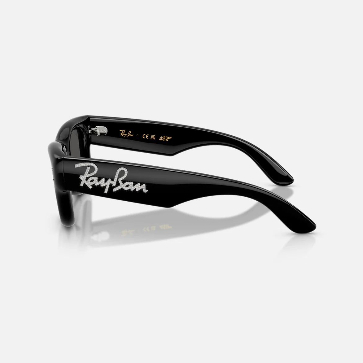 A$AP ROCKY X RAY-BAN WAYFARER PUFFER CRYSTAL EDITION - BLACK - Image 6