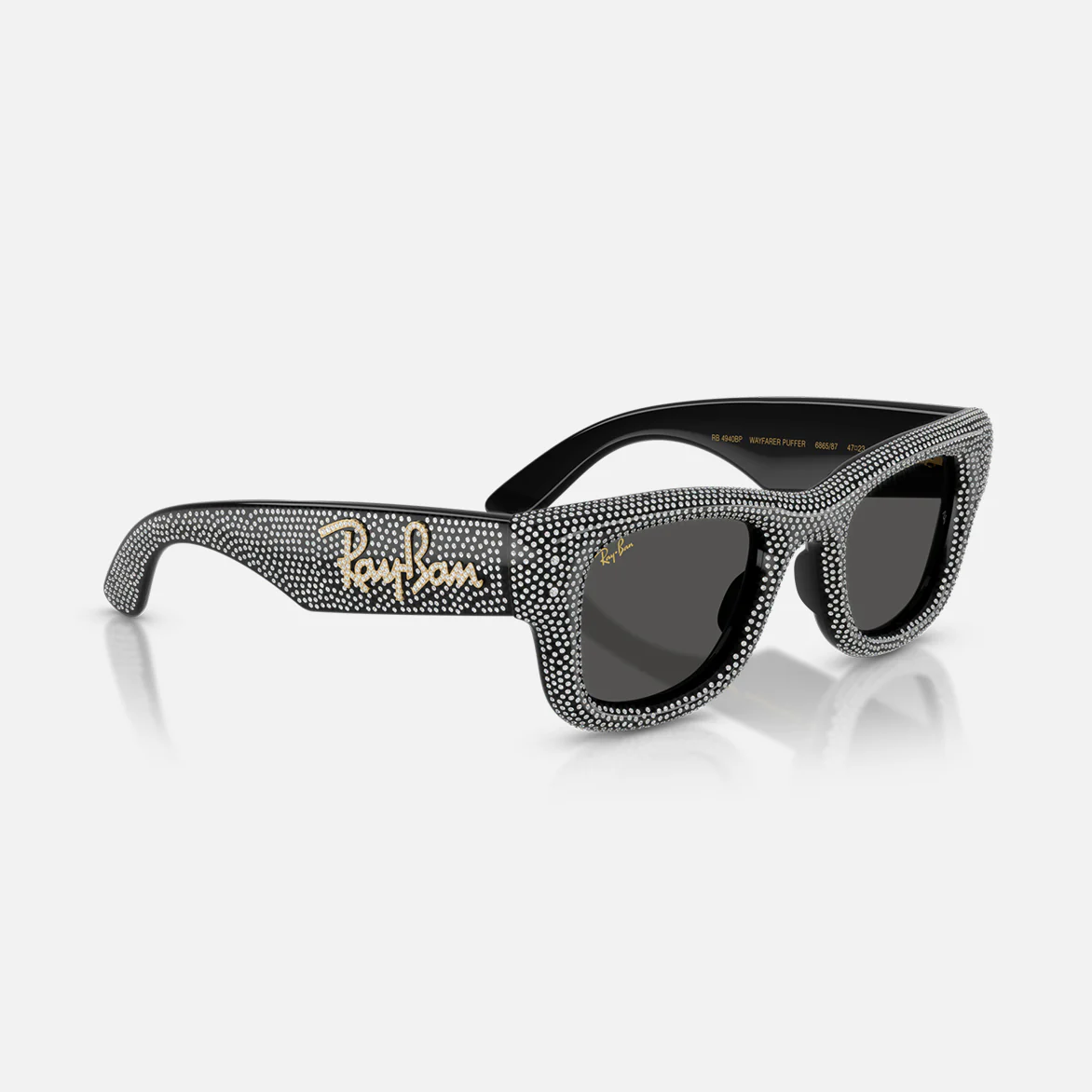 A$AP ROCKY X RAY-BAN WAYFARER PUFFER CRYSTAL PAVÉ EDITION - BLACK - Image 3