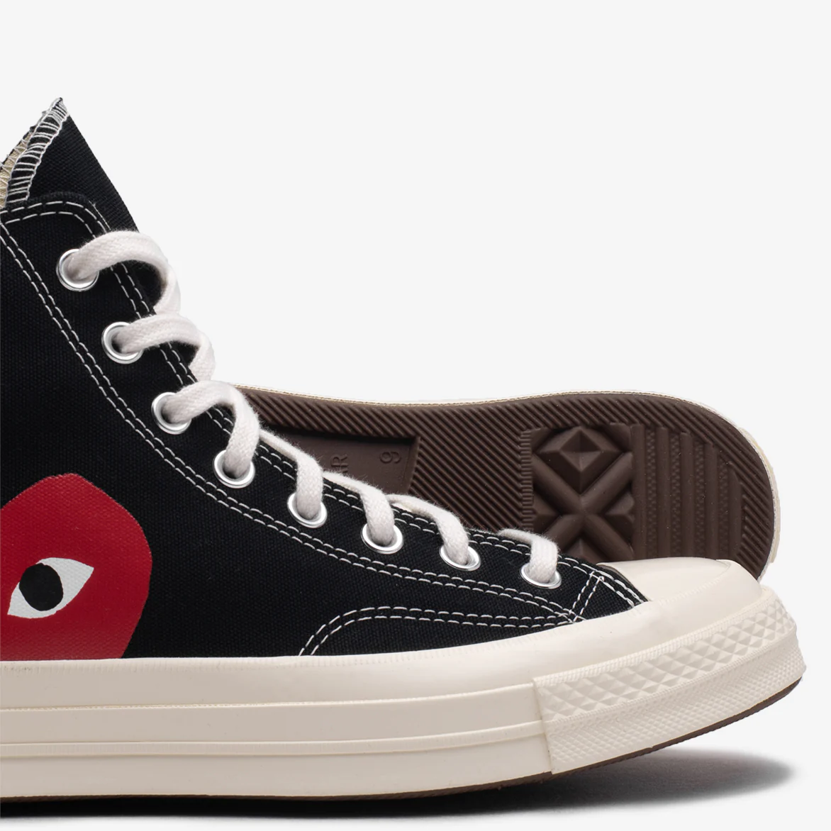 CDG PLAY X CONVERSE CHUCK TAYLOR ALL STAR '70 HI - BLACK - Image 4
