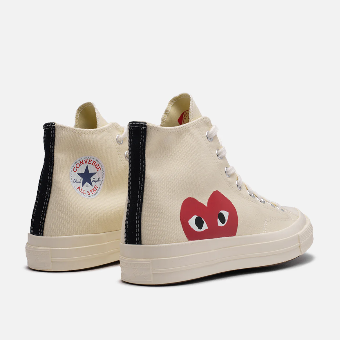 CDG PLAY x CONVERSE CHUCK TAYLOR ALL STAR '70 HI - WHITE - Image 3