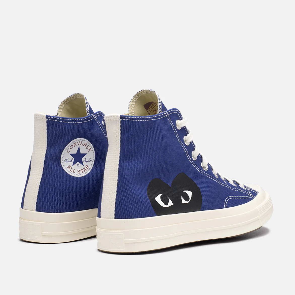 CDG PLAY X CONVERSE CHUCK 70 HIGH "BLACK HEART" - BLUE QUARTZ - Image 3
