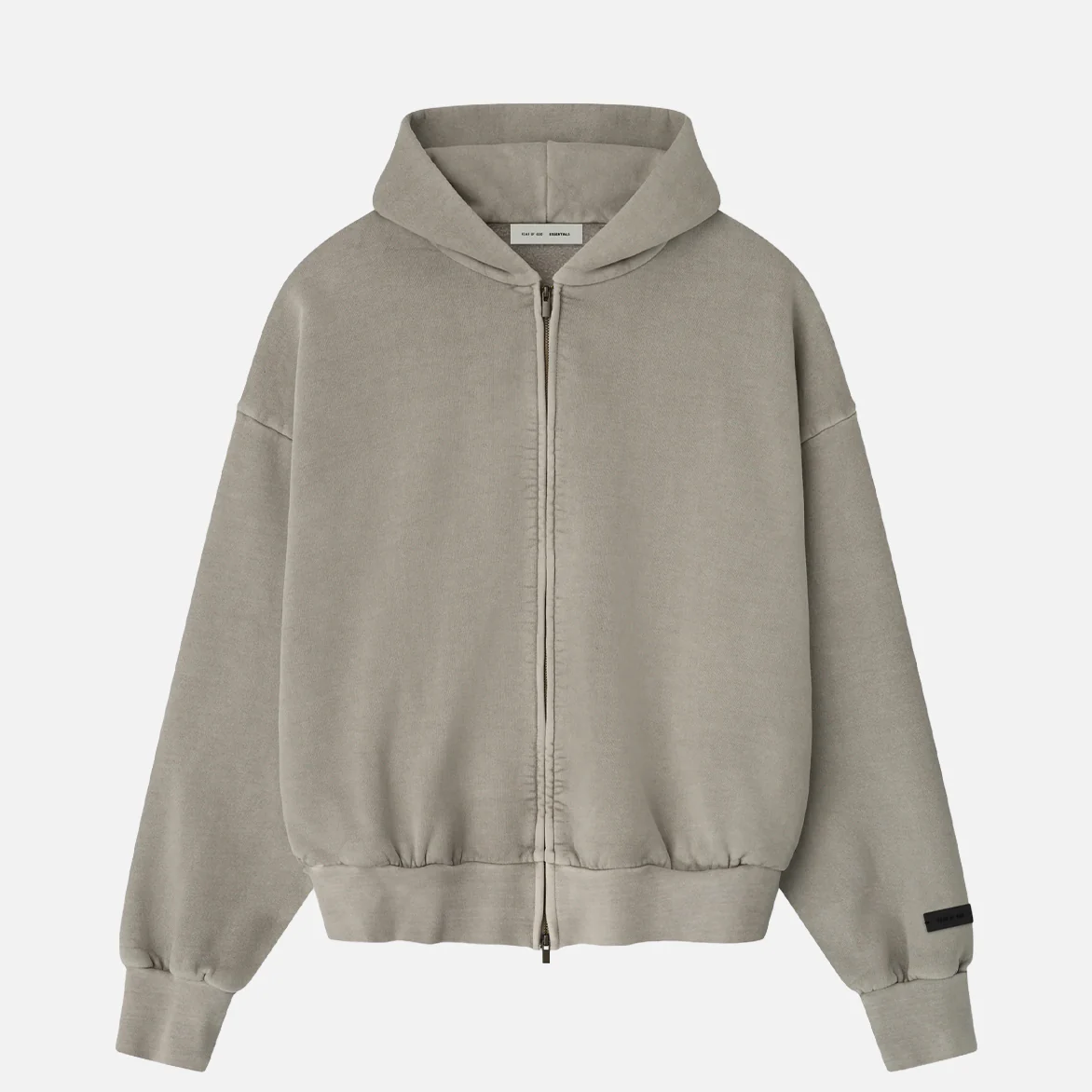EMBROIDERED CLASSIC FULL ZIP HOODIE - SMOKE GREY