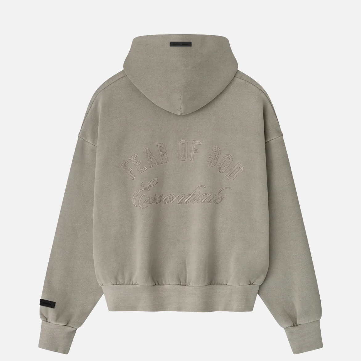 EMBROIDERED CLASSIC FULL ZIP HOODIE - SMOKE GREY - Image 2