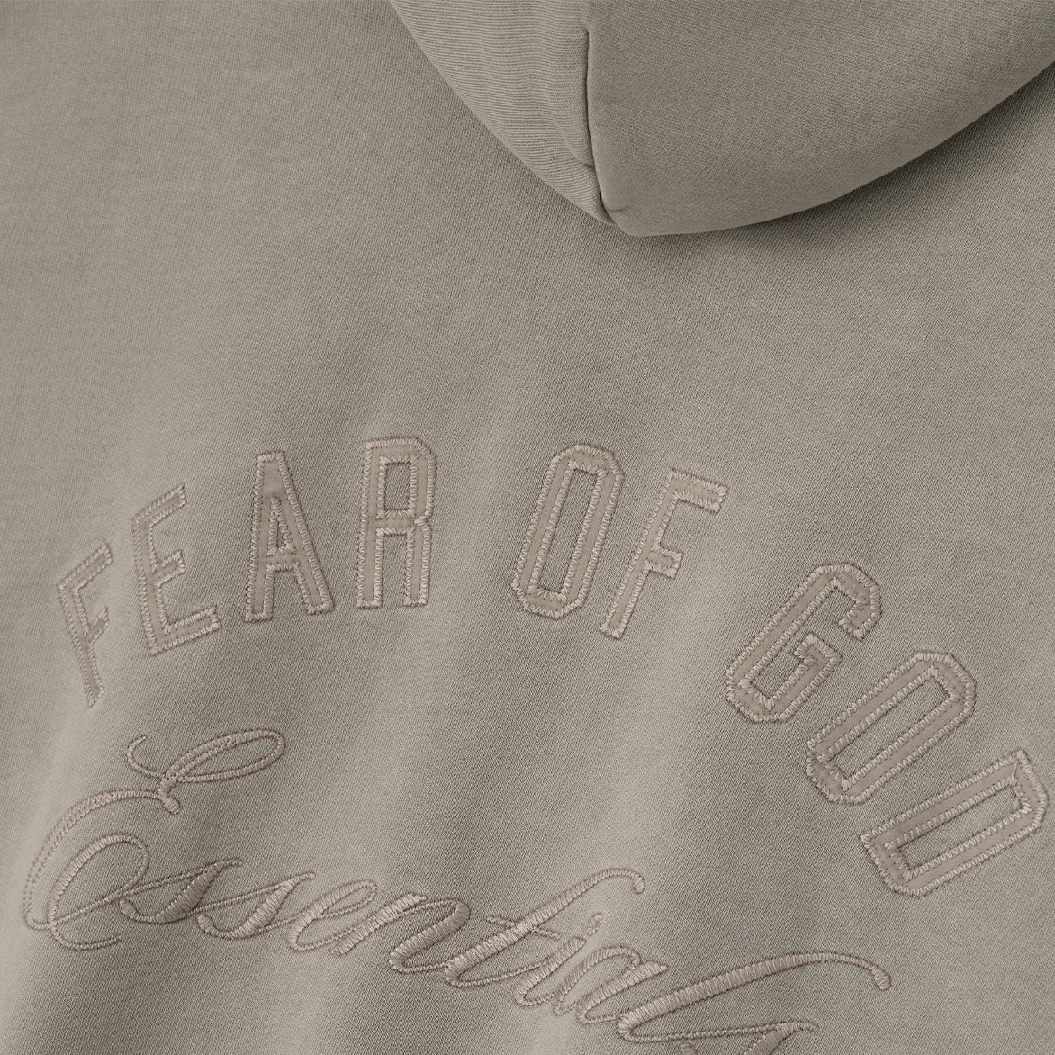 EMBROIDERED CLASSIC FULL ZIP HOODIE - SMOKE GREY - Image 3