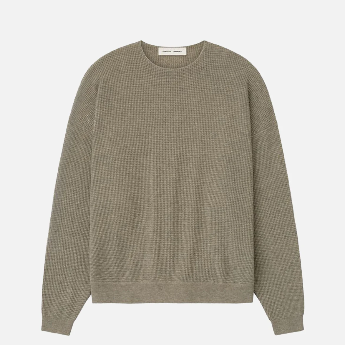WAFFLE CREWNECK 90`S SWEATER - HOMESTEAD HEATHER