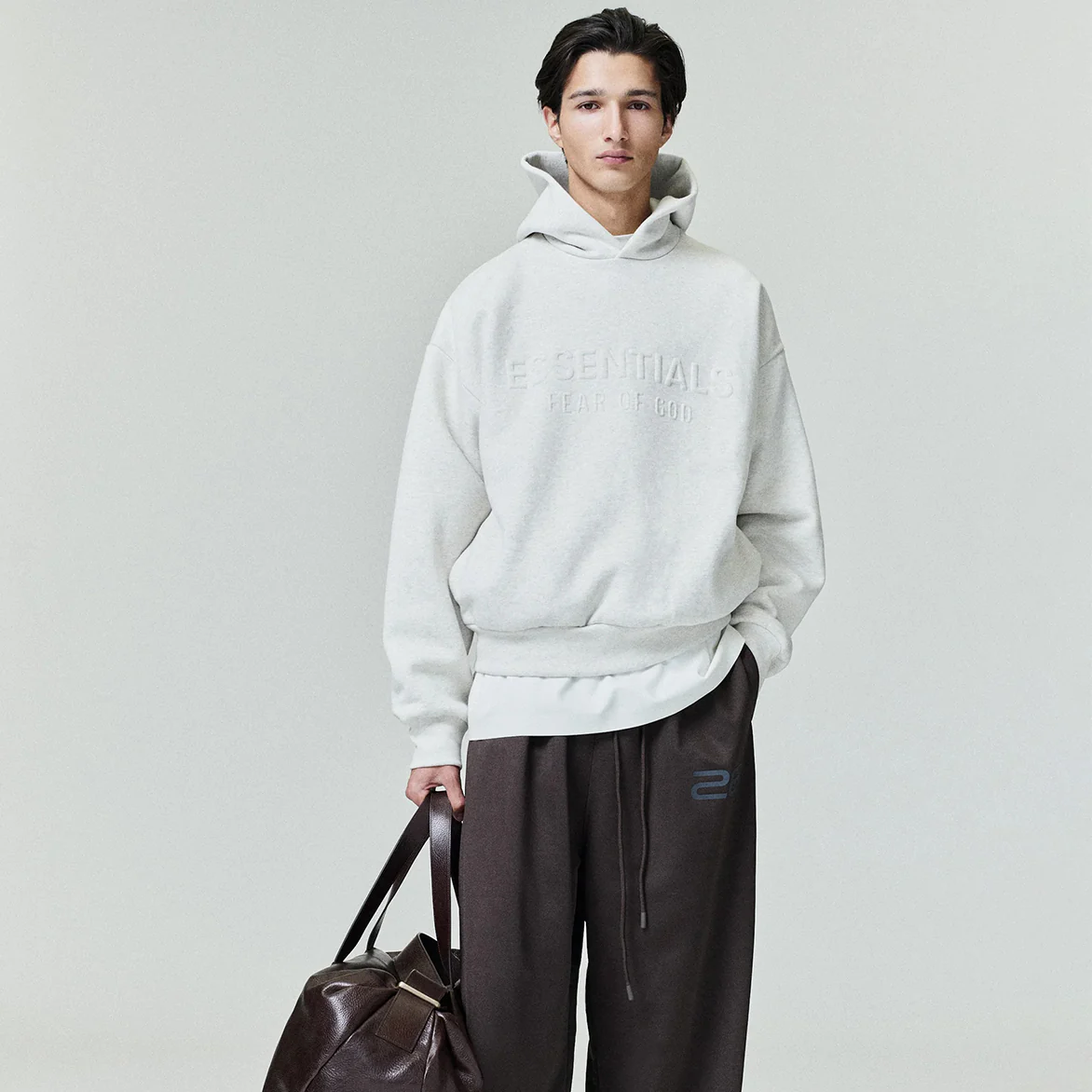 EMBOSSED ESSENTIALS CLASSIC HOODIE - OATMEAL HEATHER - Image 3