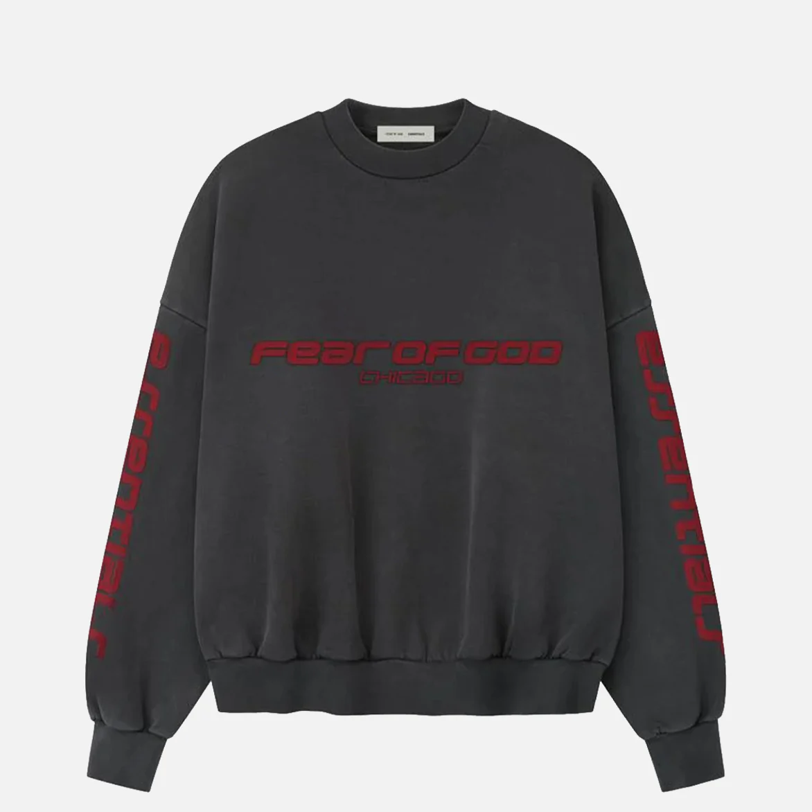 HEAVY FLEECE CROPPED RELAXED SWEATSHIRT - IRON GREY