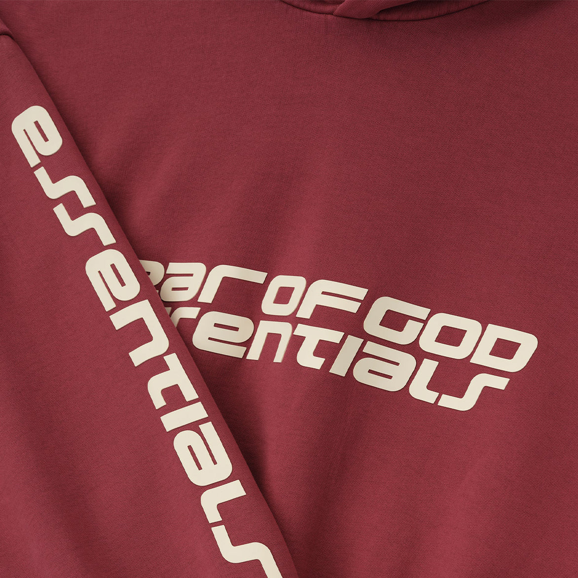 CROPPED RELAXED HOODIE - CRIMSON - Image 4