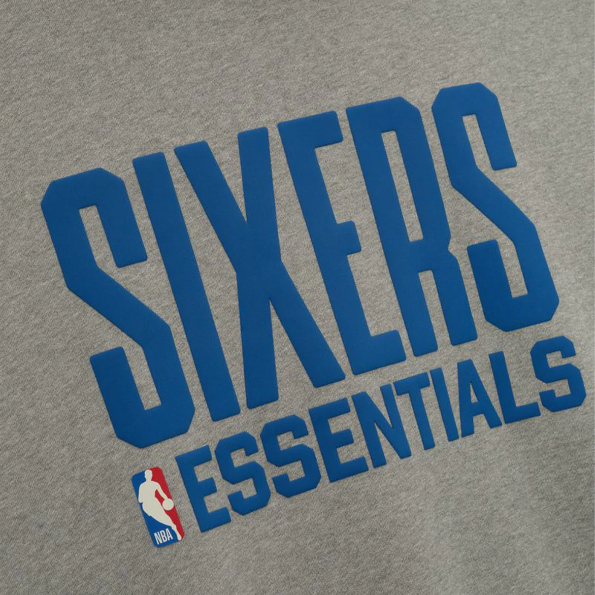 SIXERS SPORT HOODIE - CONCRETE HEATHER / RED - Image 3