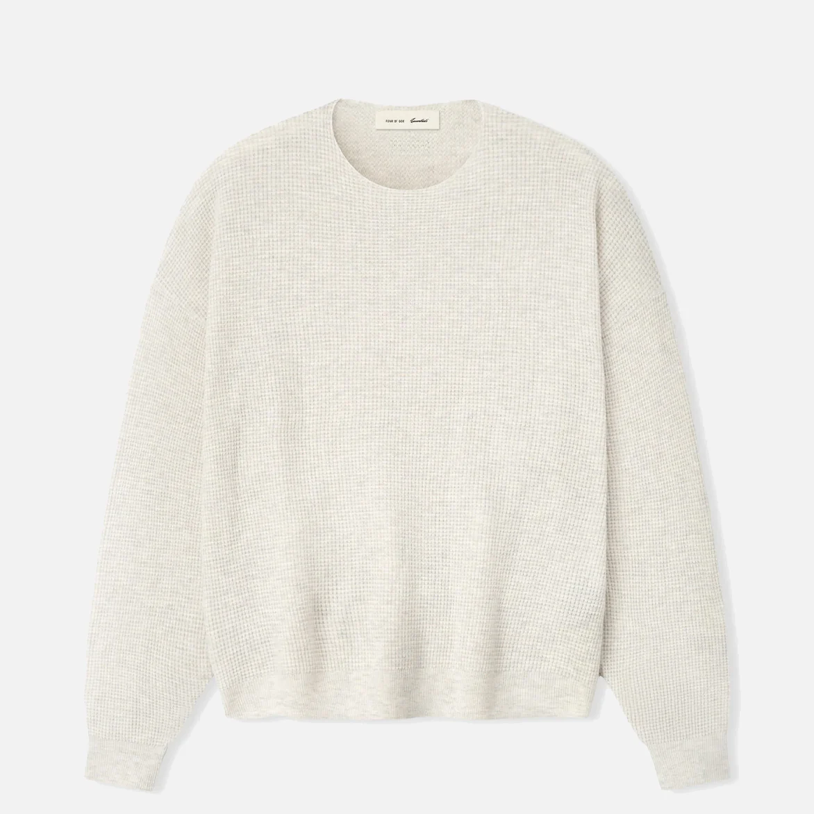 SIGNATURE WAFFLE 90S CREWNECK SWEATER - OATMEAL HEATHER