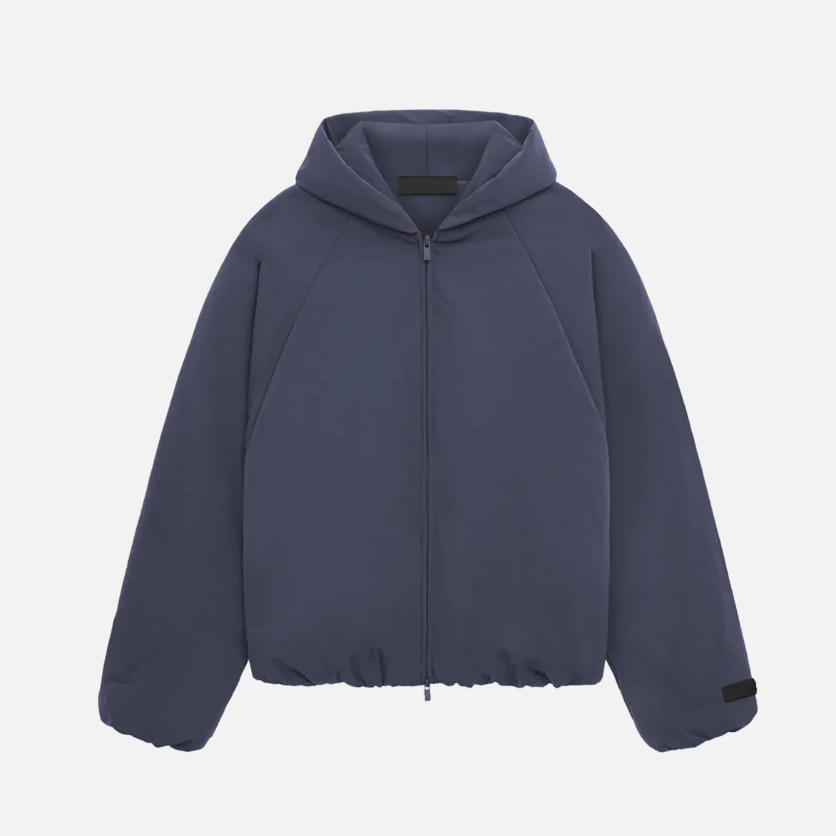 ESSENTIALS MILITARY NYLON HOODED BOMBER - MARINE