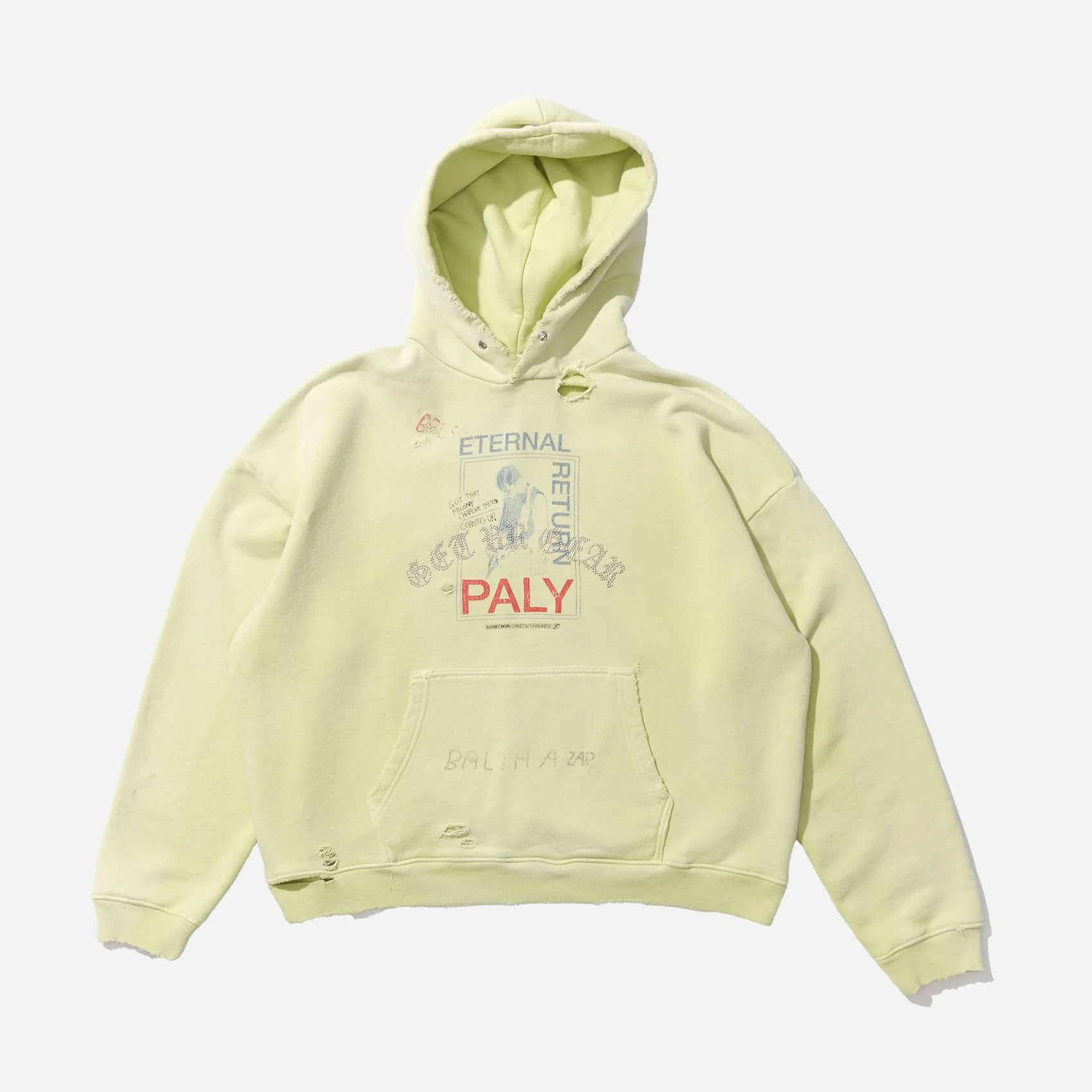 ETERNAL RETURN HOODED SWEATSHIRT - LIGHT GREEN