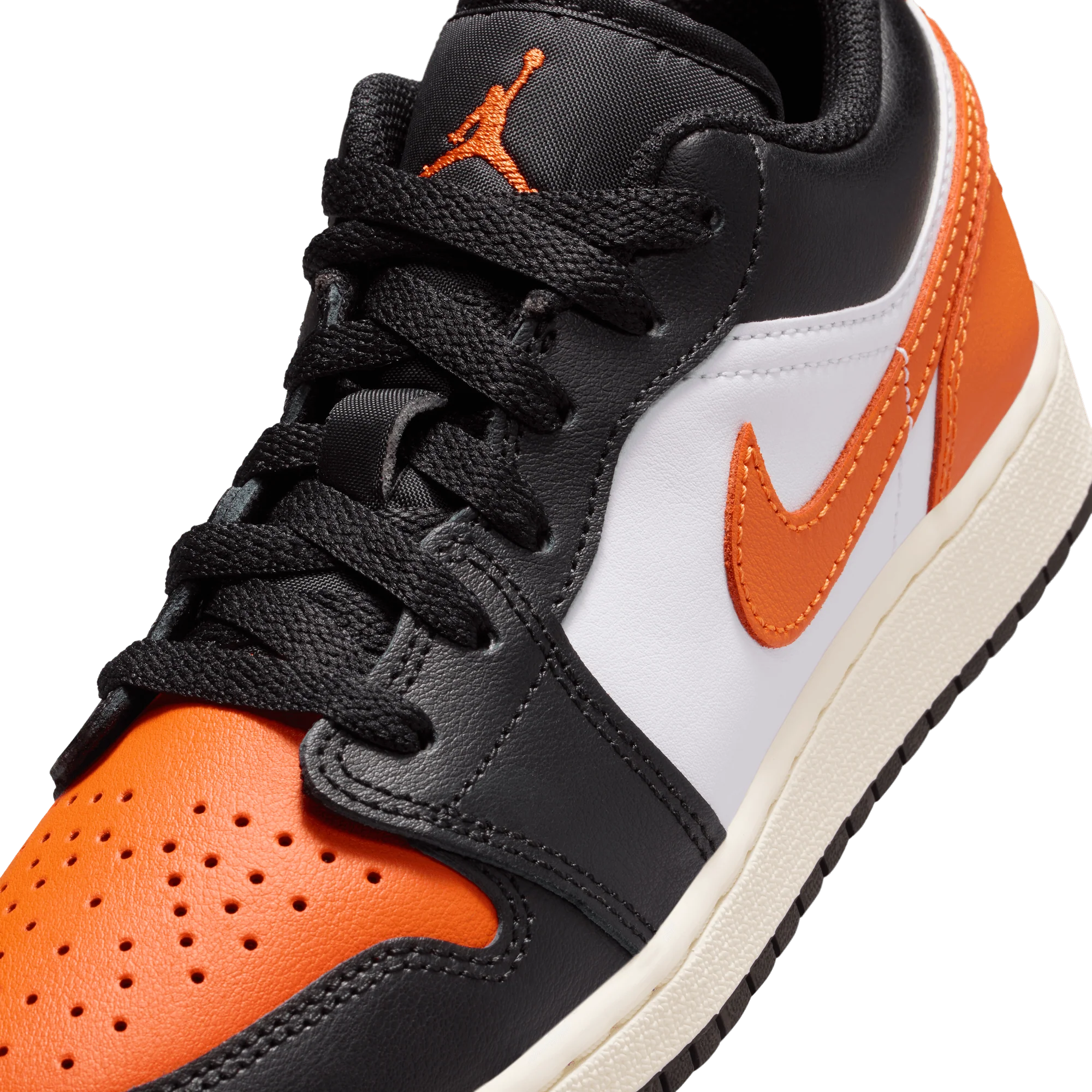 AIR JORDAN 1 LOW (GS) - BLACK / STARFISH / WHITE - Image 7