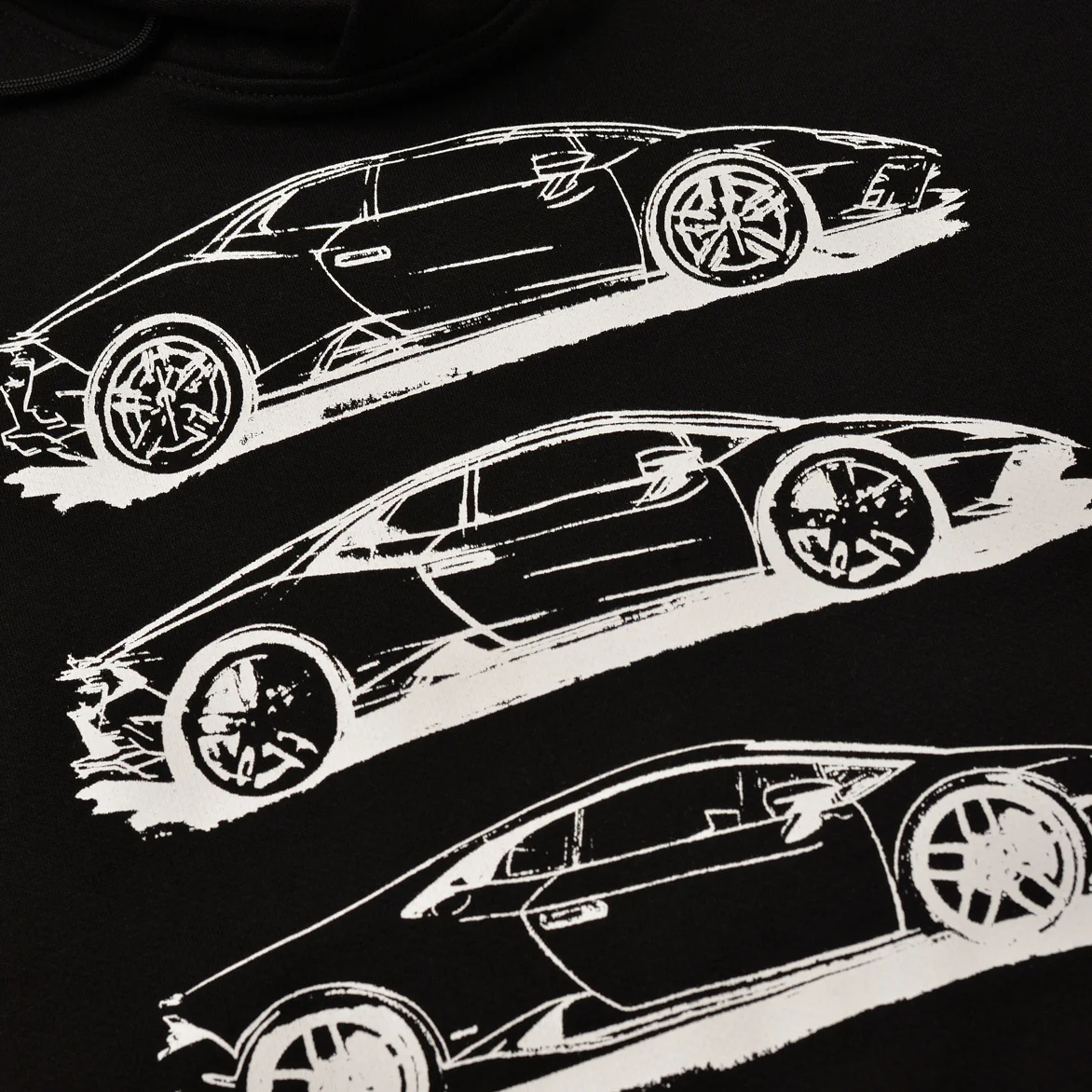 LAMBORGHINI BLACK HURACÁN EVO RWD MULTI SKETCH HOODIE - BLACK - Image 3