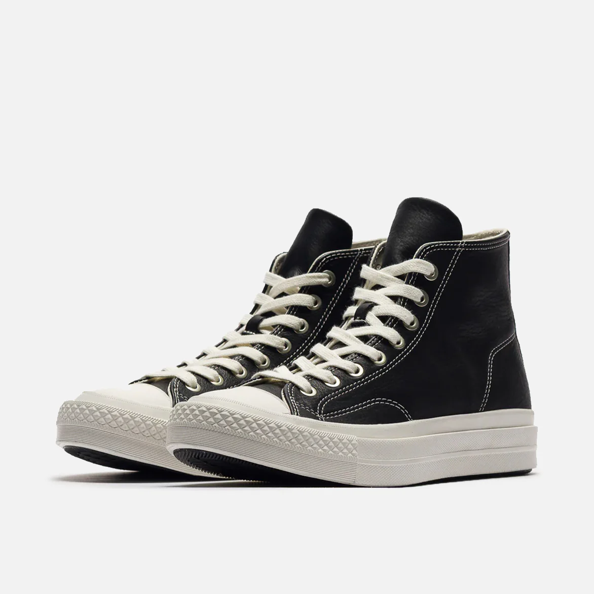 CHUCK TAYLOR ALL STAR HIGH FIRST STRING "BLACK PREMIUM LEATHER" - Image 2
