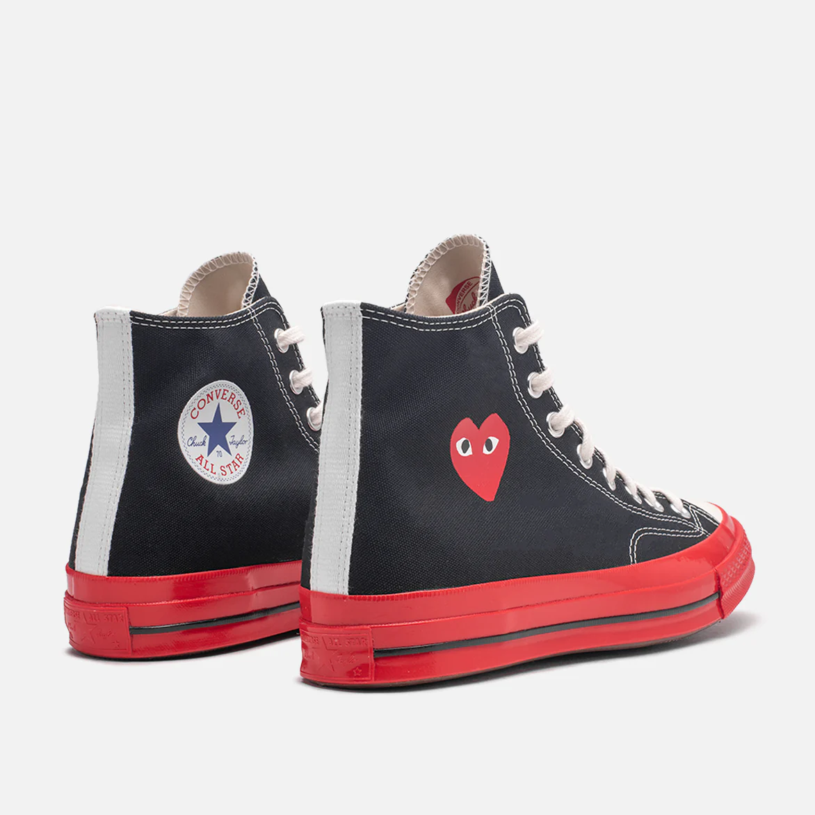 CDG PLAY X CONVERSE CHUCK 70 HIGH - BLACK / RED - Image 3