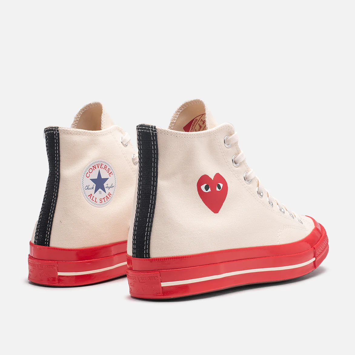 CDG PLAY X CONVERSE CHUCK 70 HIGH - PRISTINE / RED - Image 3