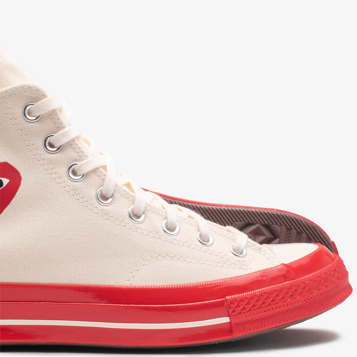 CDG PLAY X CONVERSE CHUCK 70 HIGH - PRISTINE / RED - Image 4