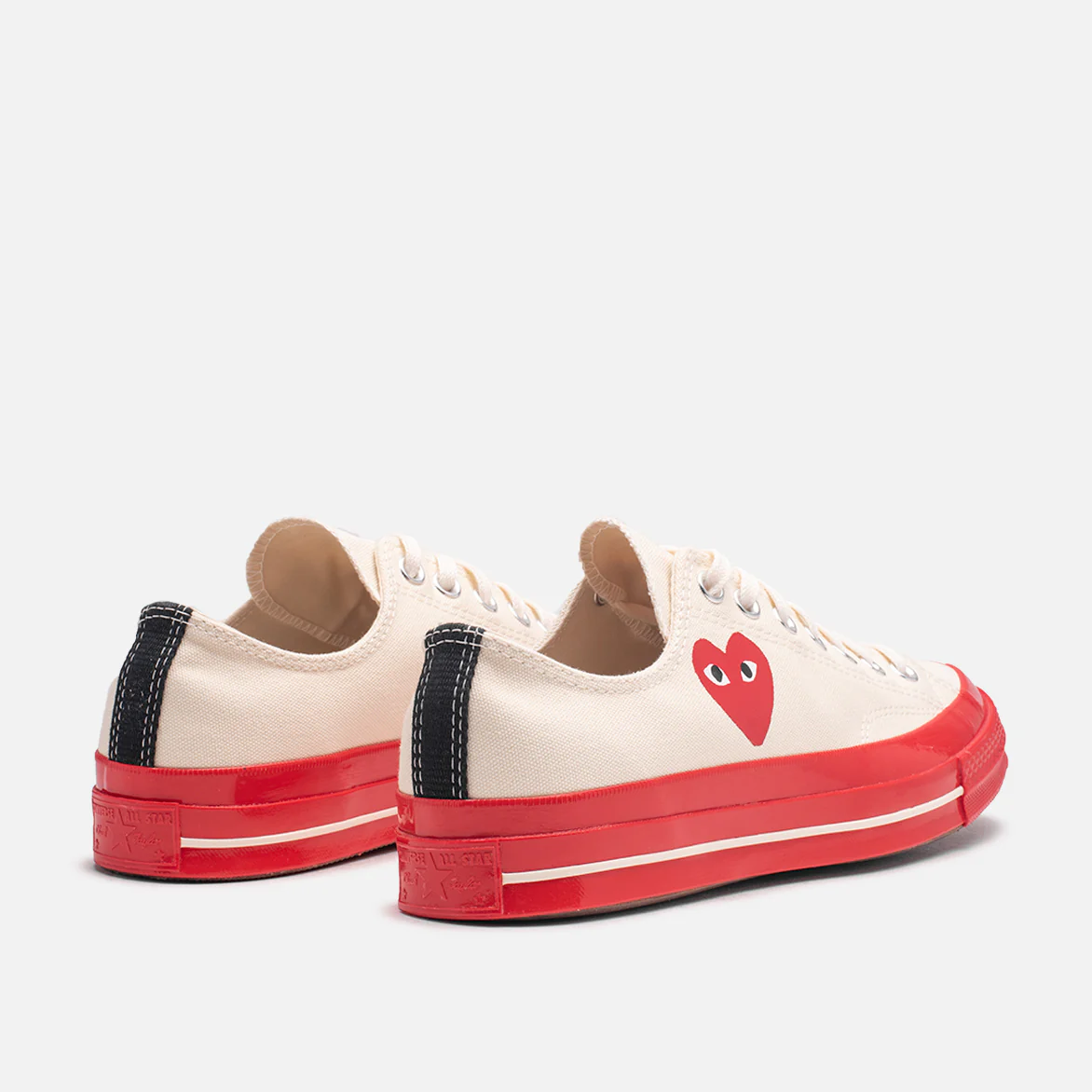 CDG PLAY X CONVERSE CHUCK 70 OX - PRISTINE / RED - Image 3
