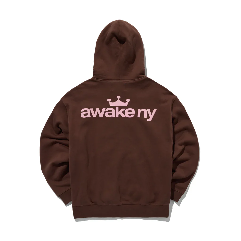 CROWN LOGO FULL-ZIP HOODIE - BROWN - Image 2