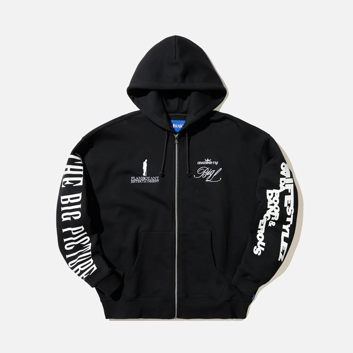 BIG L X AWAKE NY "THE BIG PICTURE" ZIP HOODIE - BLACK