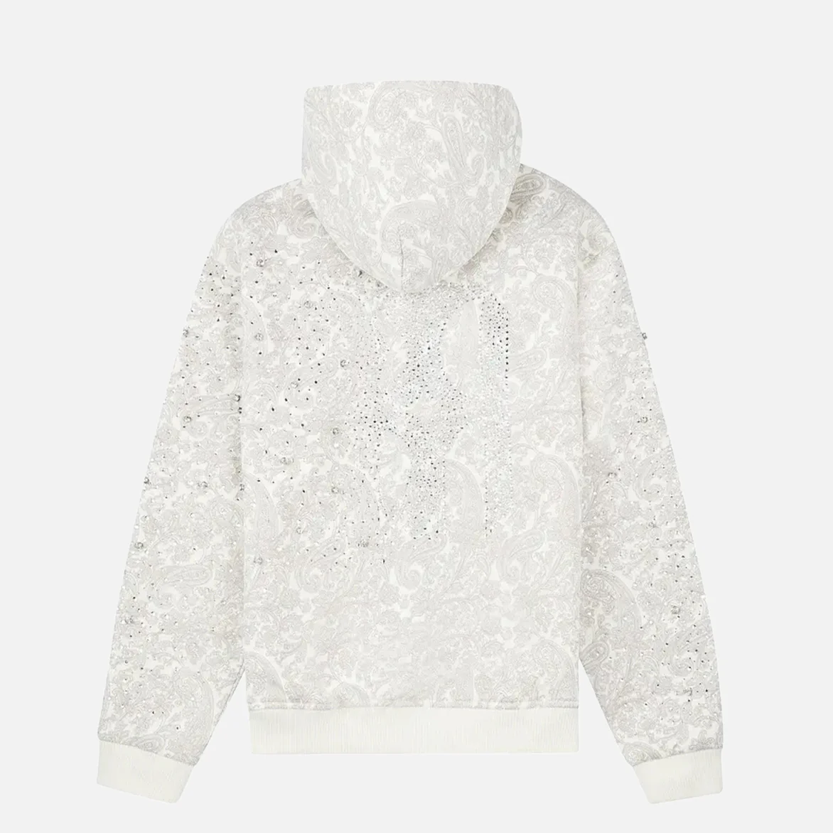 CASHEW BLOSSOM PEARL ZIPPER HOODIE - WHITE - Image 2