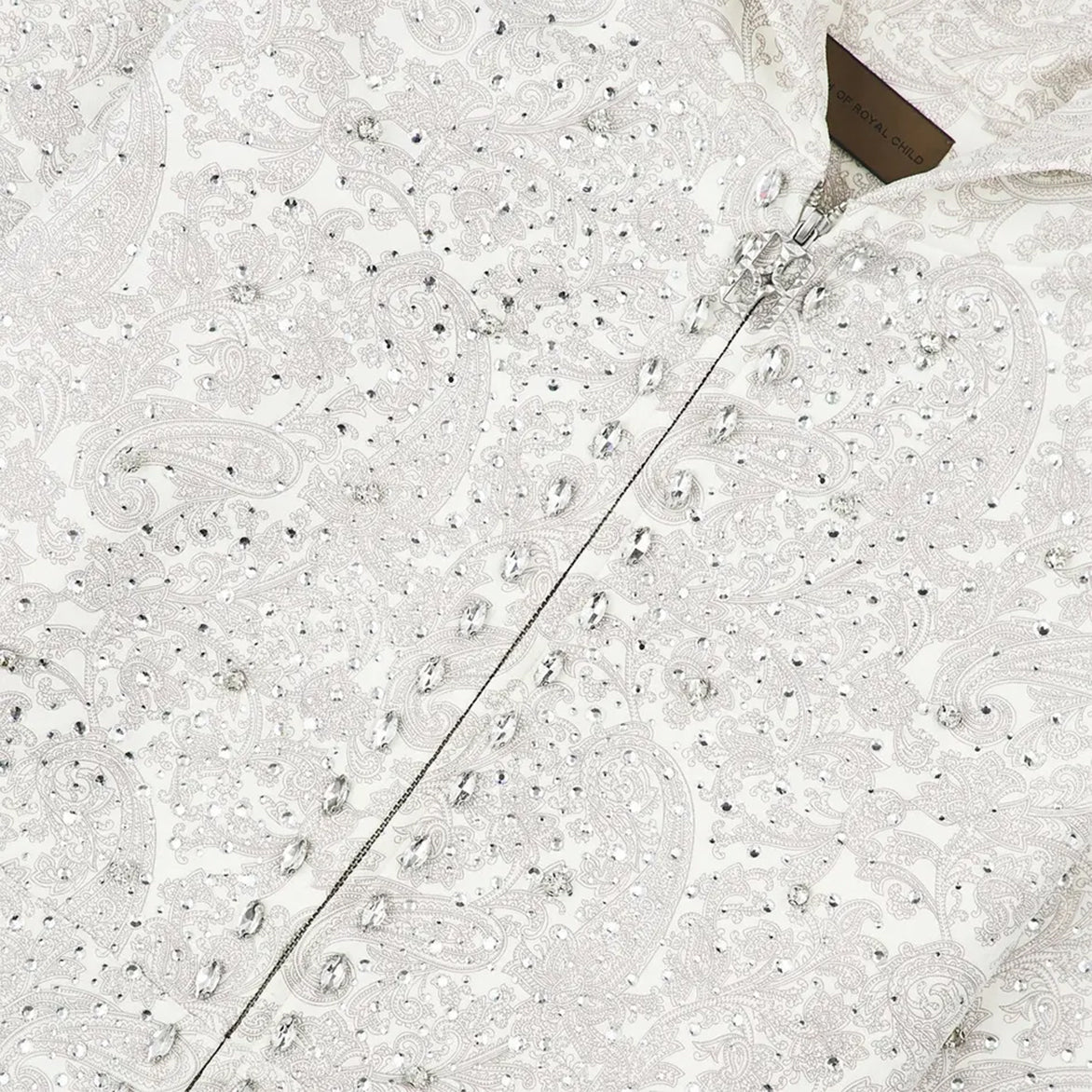 CASHEW BLOSSOM PEARL ZIPPER HOODIE - WHITE - Image 3