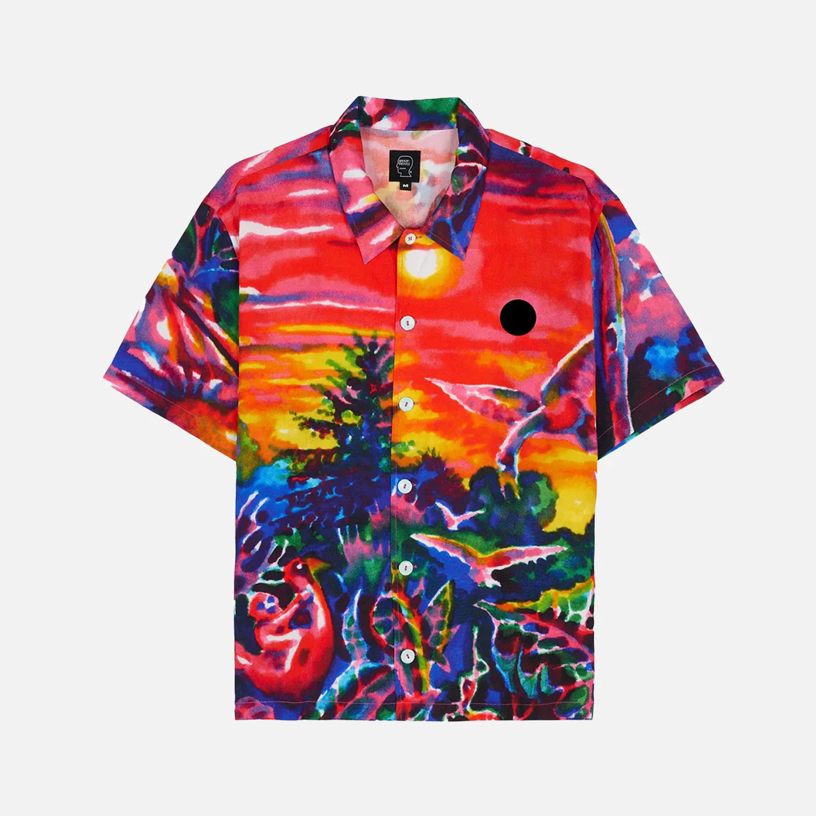 FORGOTTEN FOREST SHORT SLEEVE BUTTON UP SHIRT - RED / MULTI