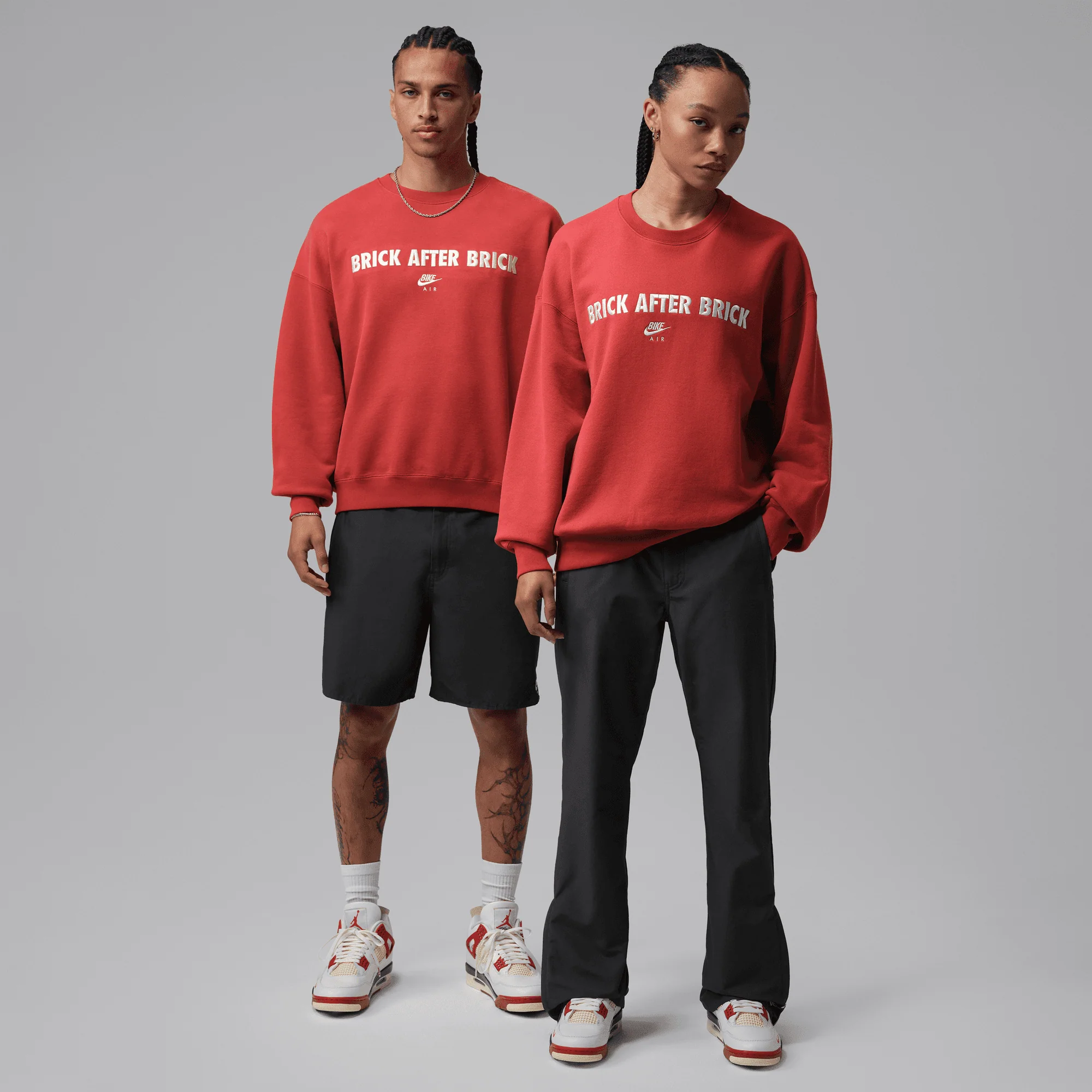 BIKE AIR X NIGEL SYLVESTER X JORDAN "BRICK AFTER BRICK" CREWNECK - CINNABAR - Image 6