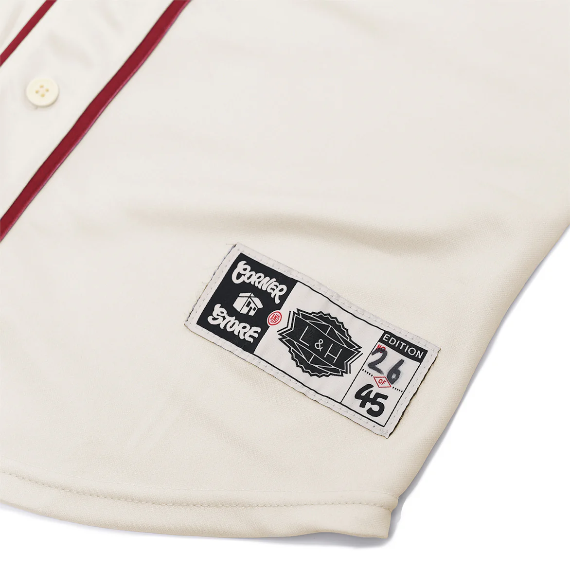 CRATE DIGGERS PHILADELPHIA JERSEY - CREAM / BURGUNDY - Image 4