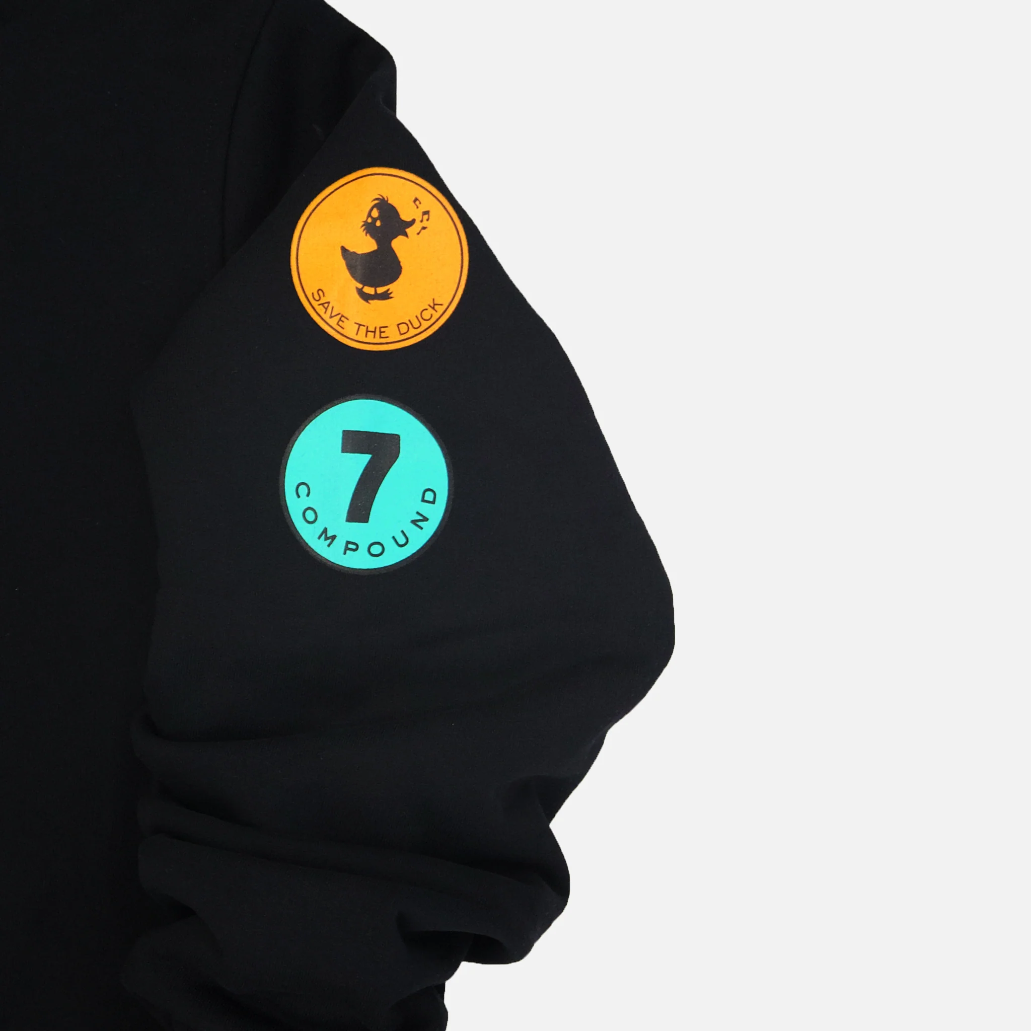 COMPOUND X SAVE THE DUCK "7" HOODIE - BLACK / GREY - Image 3