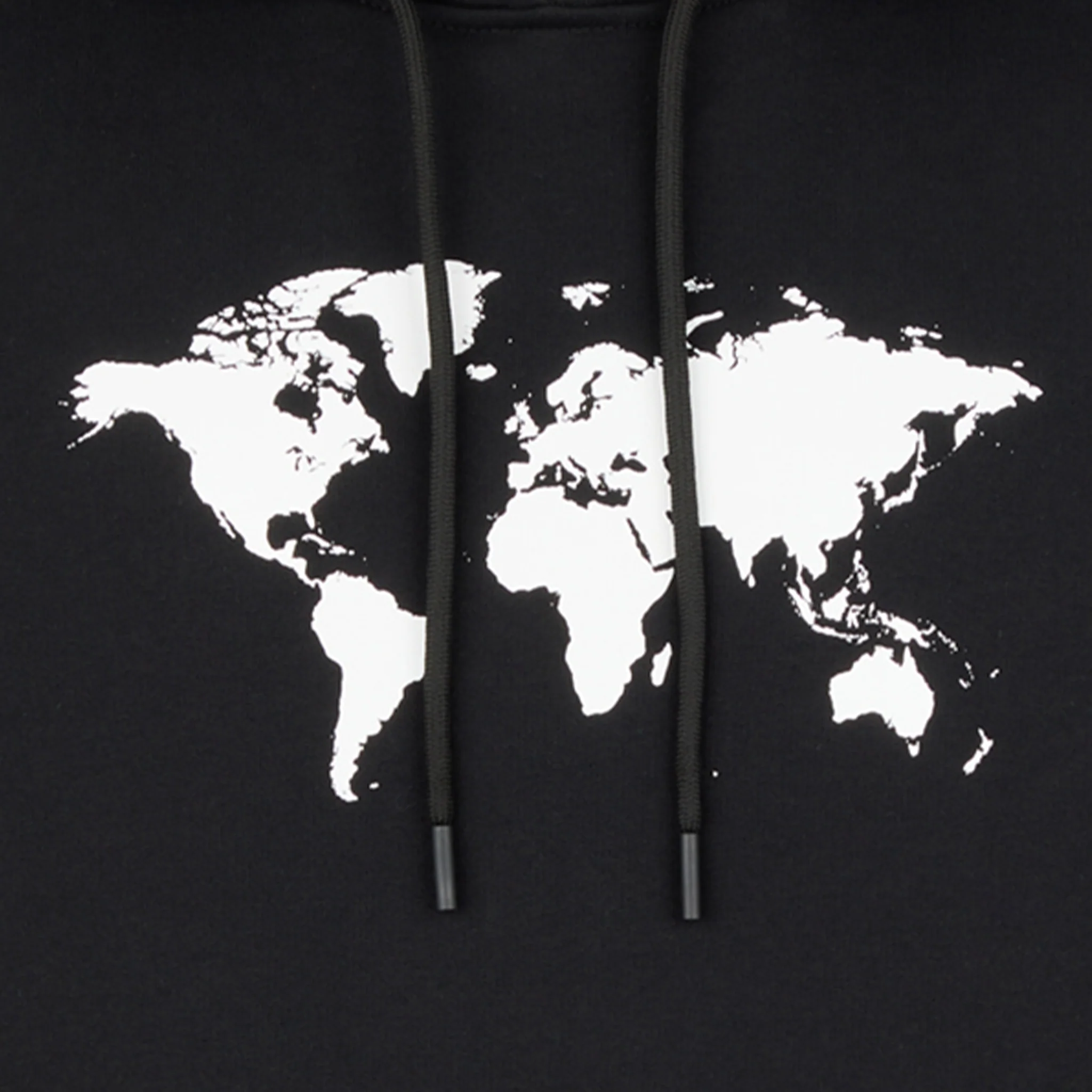 COMPOUND X SAVE THE DUCK "7 CONTINENTS" HOODIE - BLACK / WHITE - Image 3