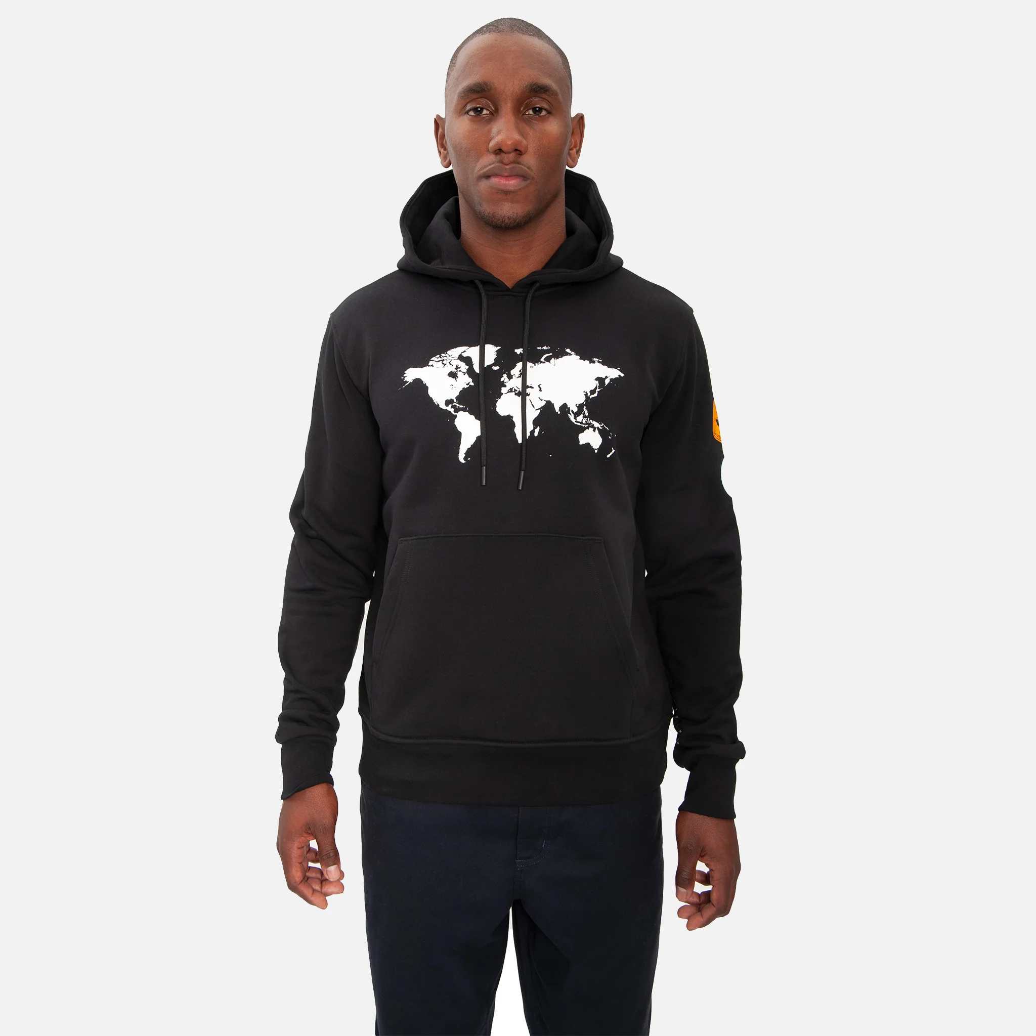 COMPOUND X SAVE THE DUCK "7 CONTINENTS" HOODIE - BLACK / WHITE - Image 7