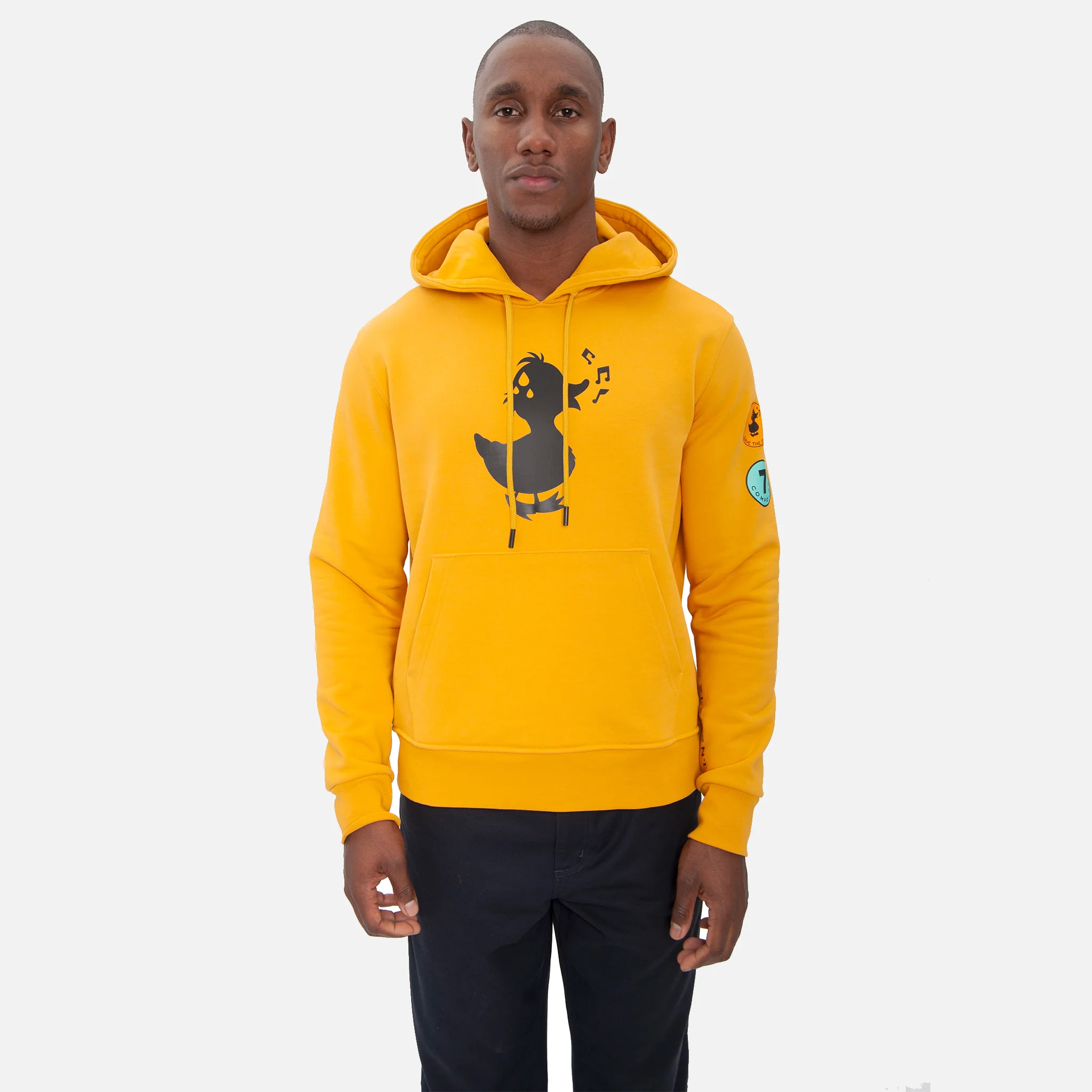 COMPOUND X SAVE THE DUCK "DUCK" HOODIE - YELLOW / BLACK - Image 5