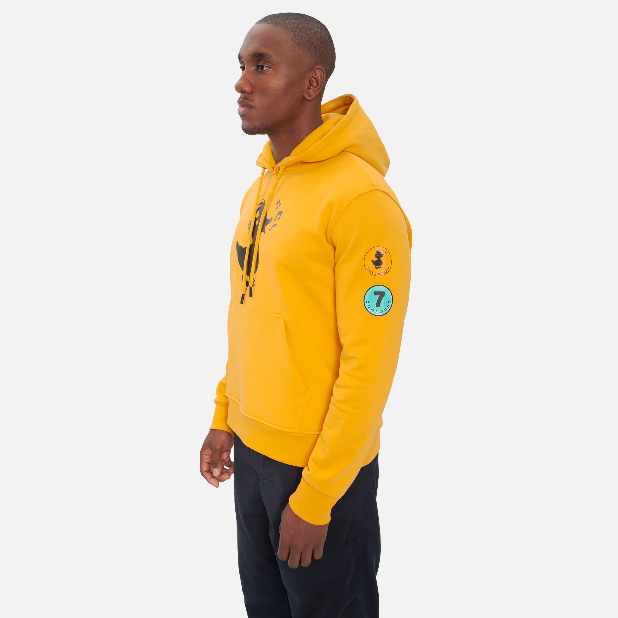 COMPOUND X SAVE THE DUCK "DUCK" HOODIE - YELLOW / BLACK - Image 6
