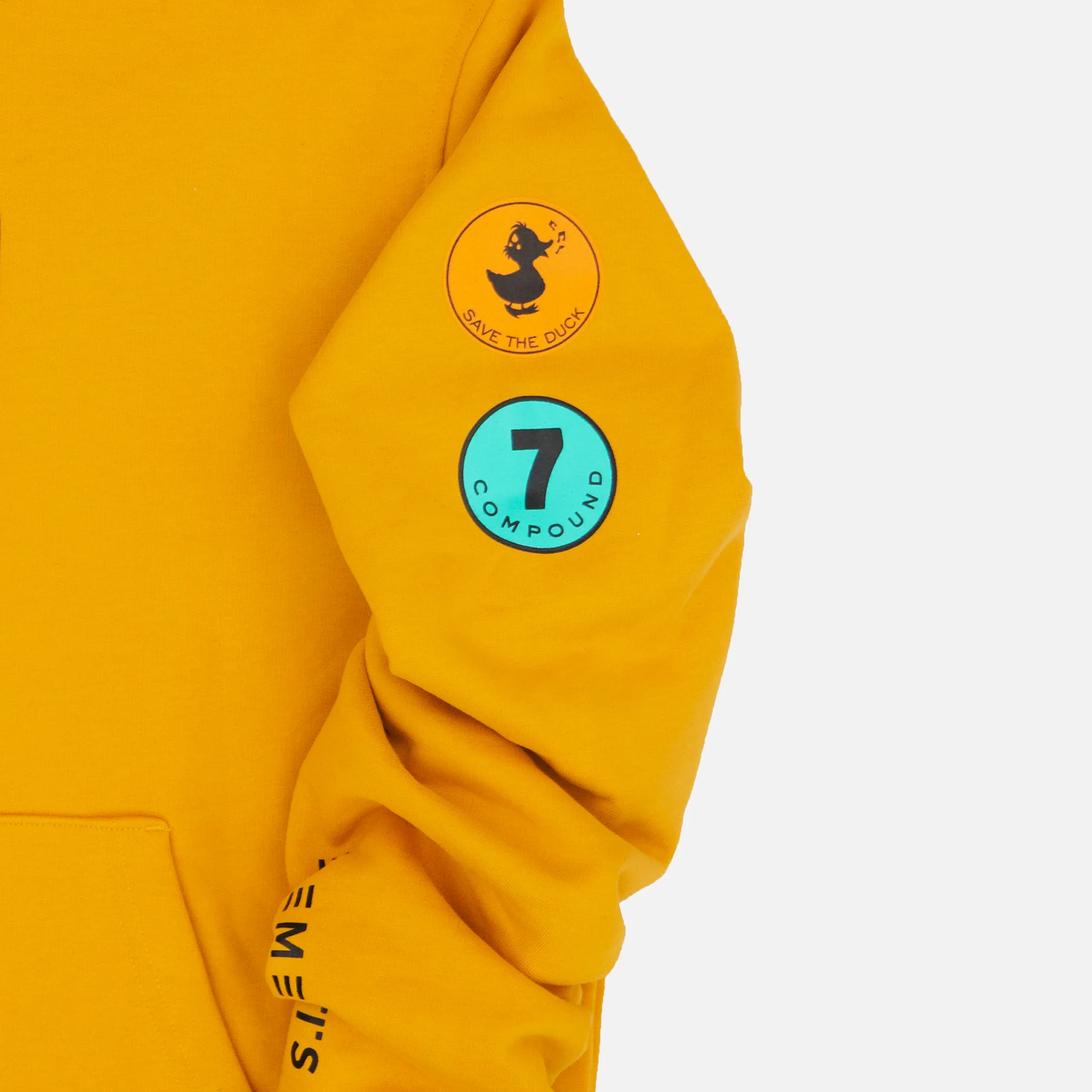 COMPOUND X SAVE THE DUCK "7" HOODIE - YELLOW / BLACK - Image 4
