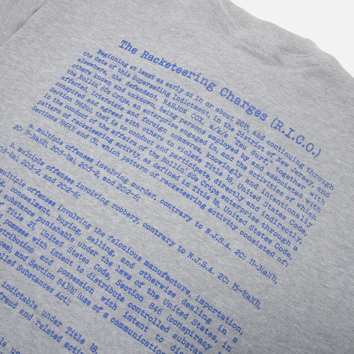 Corner Store x Tsu Surf x 1000WORD$ "FREE SURF" CREW - HEATHER GREY - Image 4