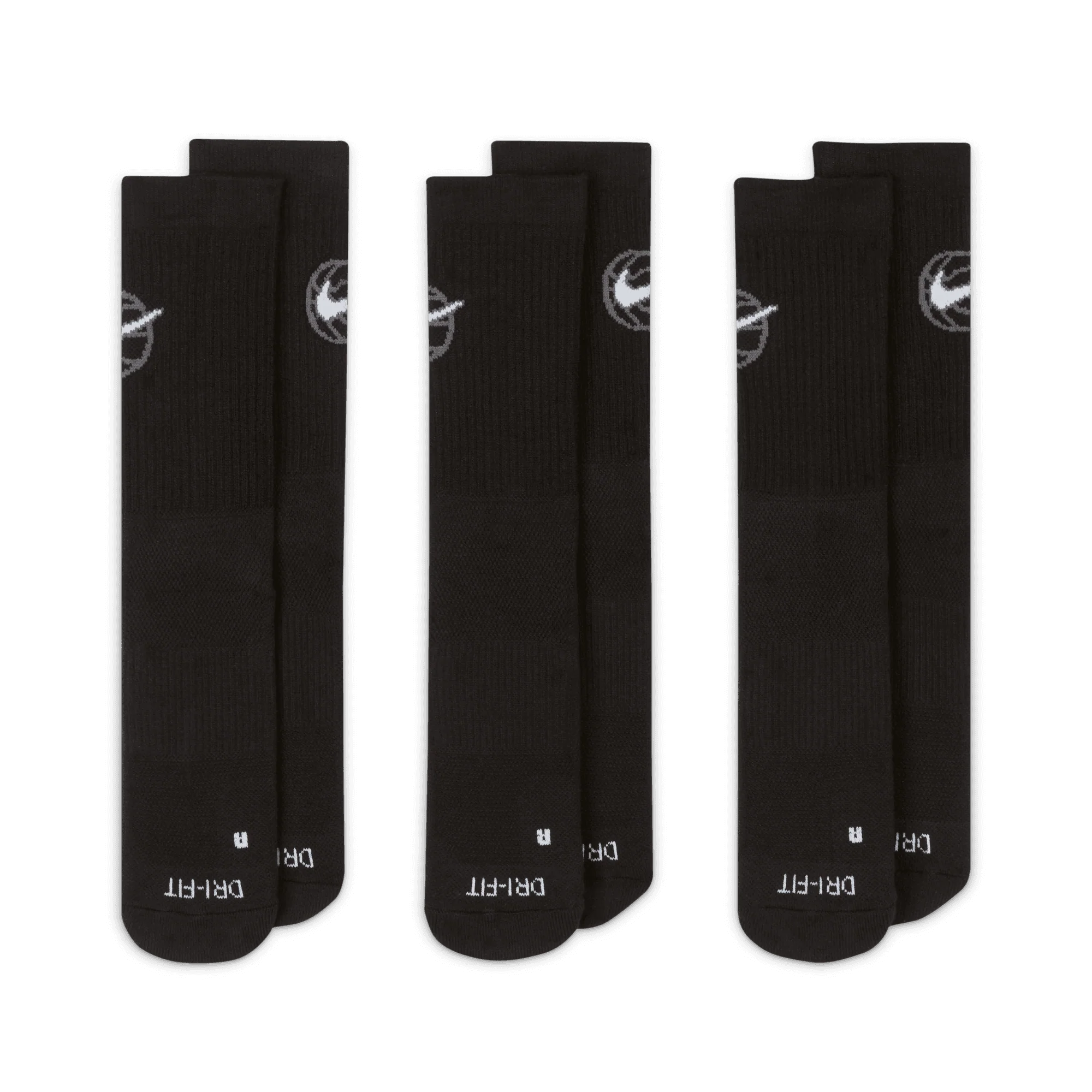 EVERYDAY CREW BASKETBALL SOCKS (3 PACK) - BLACK - Image 3