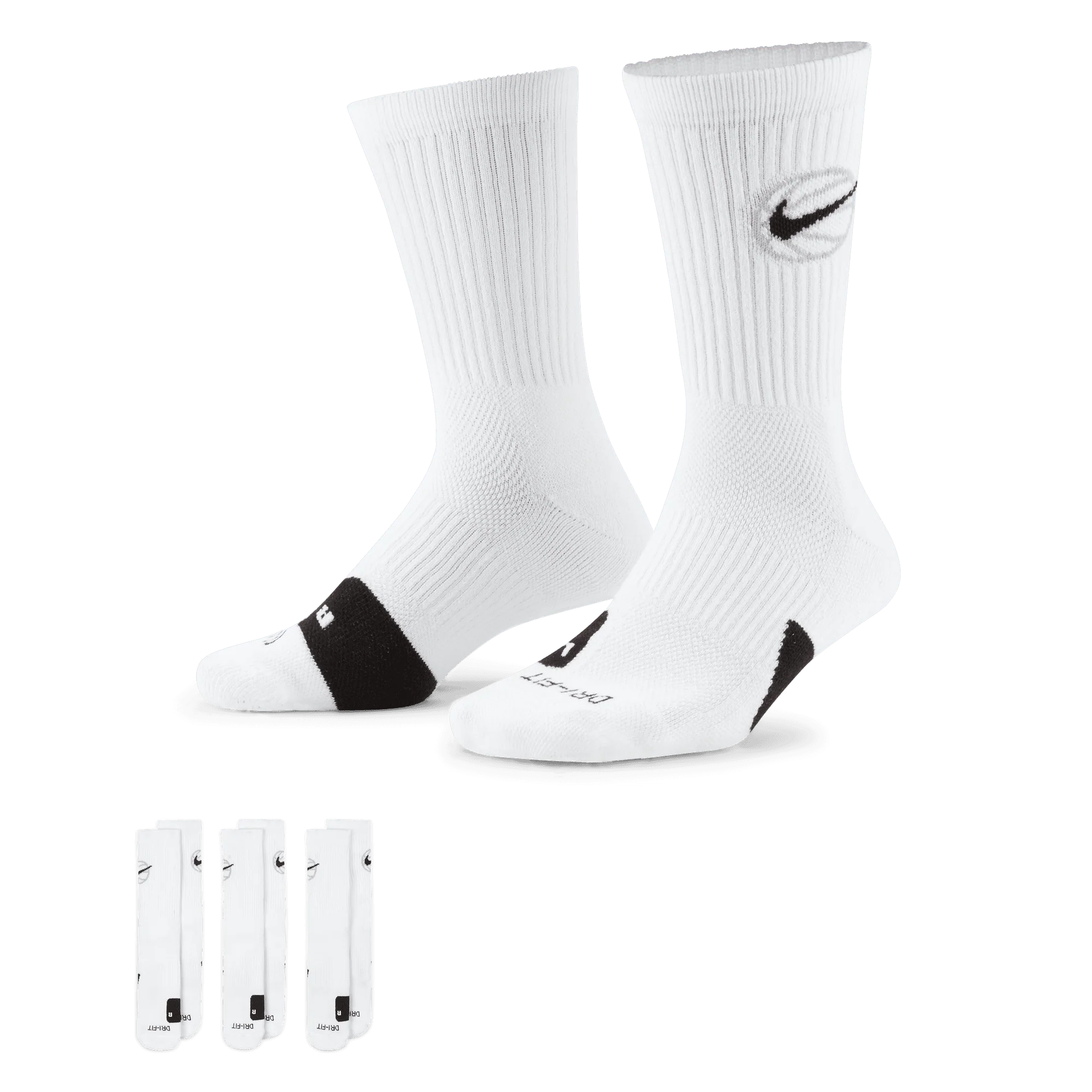 EVERYDAY CREW BASKETBALL SOCKS (3 PACK) - WHITE