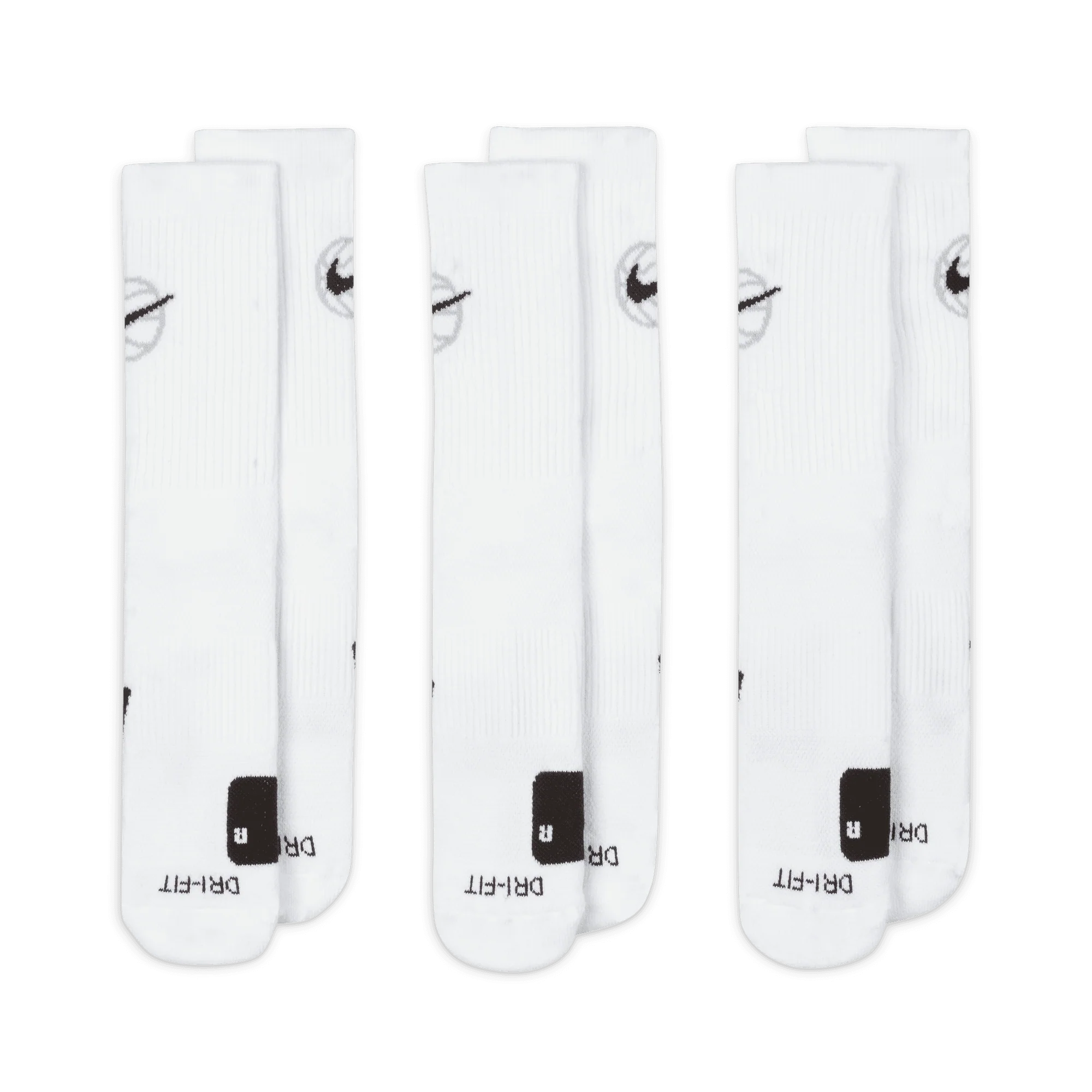 EVERYDAY CREW BASKETBALL SOCKS (3 PACK) - WHITE - Image 3