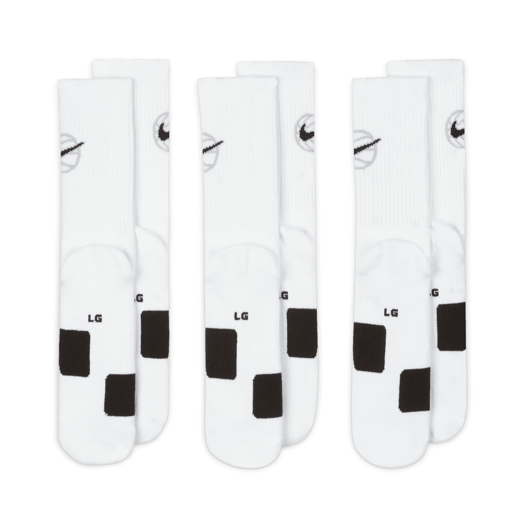 EVERYDAY CREW BASKETBALL SOCKS (3 PACK) - WHITE - Image 4