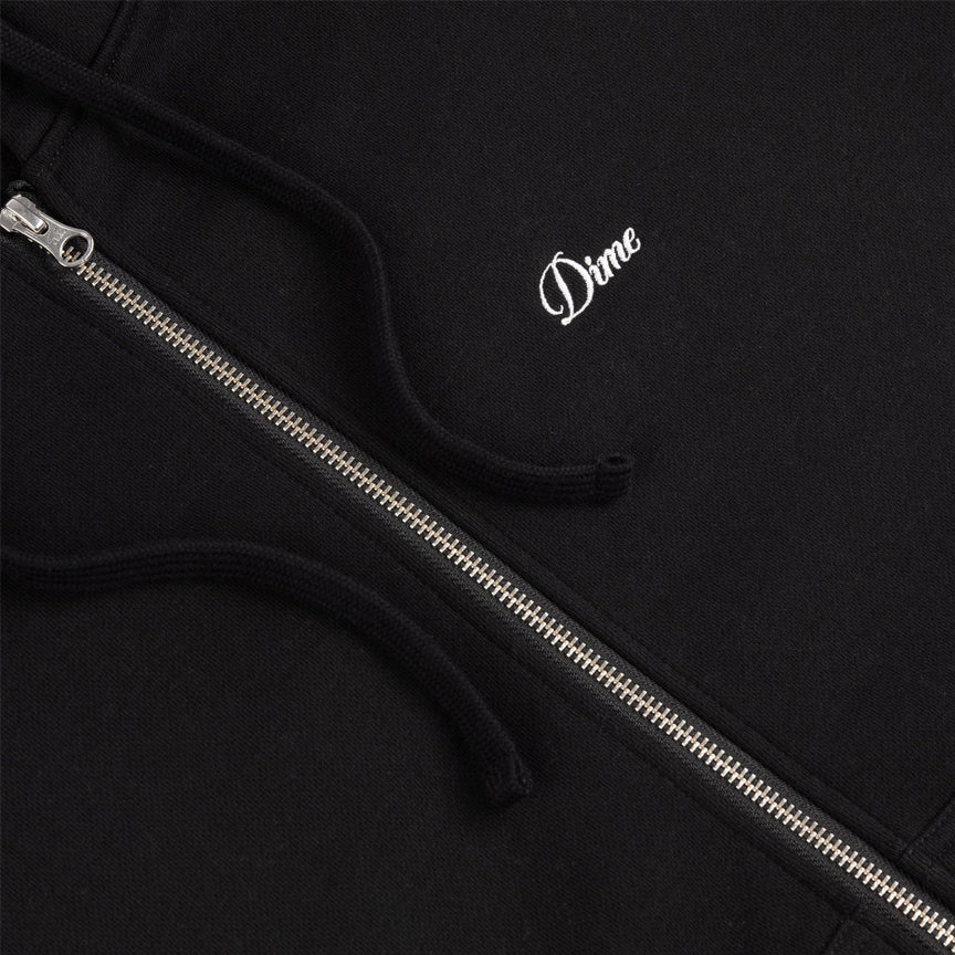 CURSIVE ZIP HOODIE - BLACK - Image 3