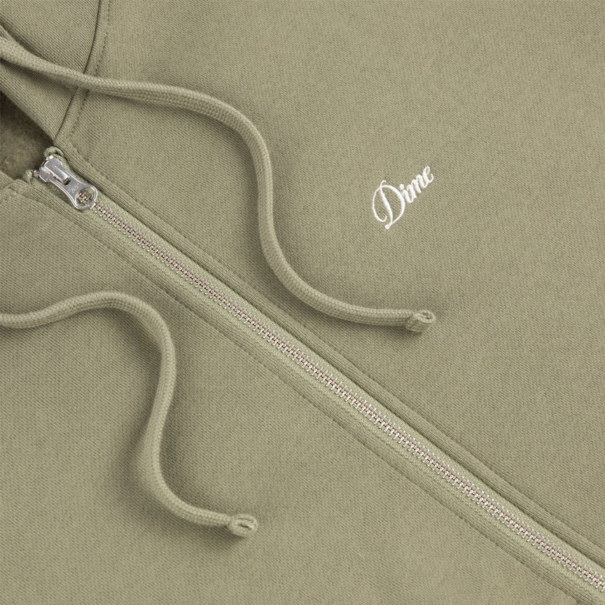 CURSIVE ZIP HOODIE - ARMY GREEN - Image 3