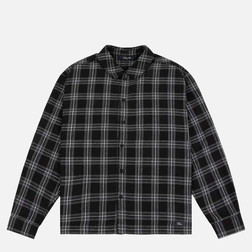 PLAID FLANNEL SHIRT - BLACK