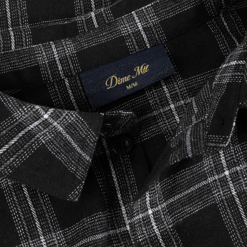 PLAID FLANNEL SHIRT - BLACK - Image 5