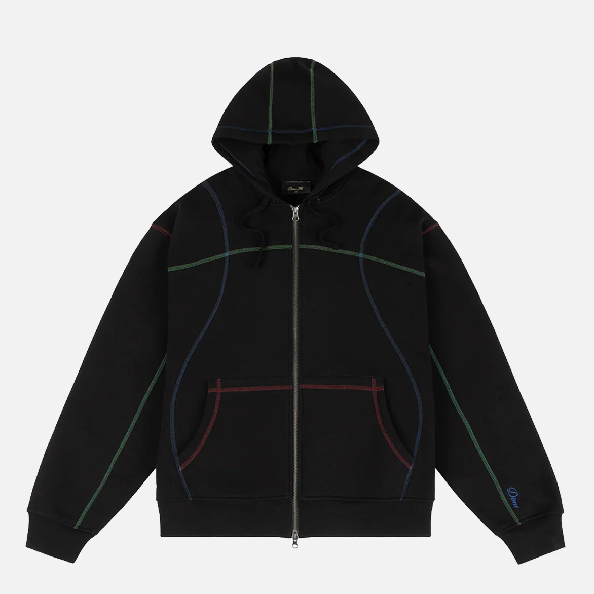 COURT ZIP HOODIE - BLACK / MULTI